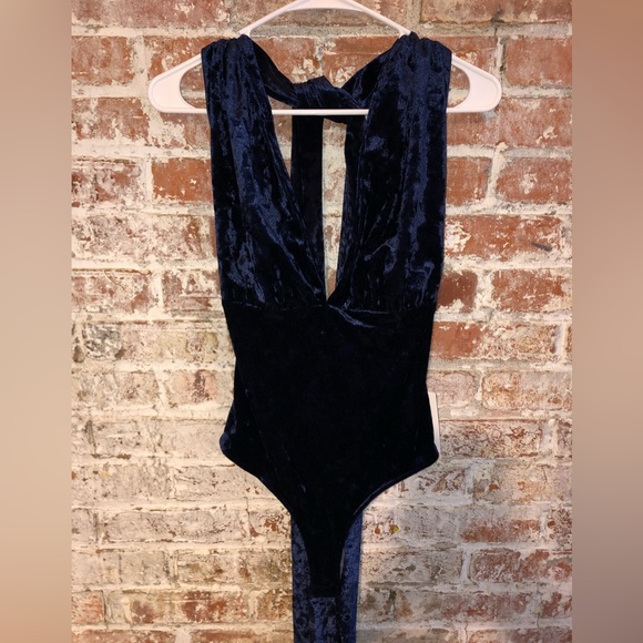 Free People New with Tags 100 Ways Convertible Bodysuit in Deep Blue Size Medium - Picture 3 of 7